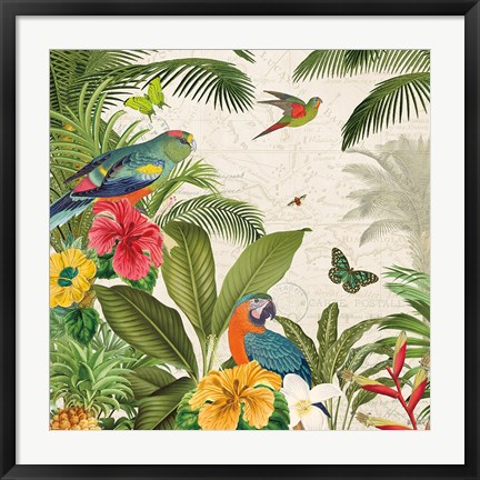 Framed Parrot Paradise II Print