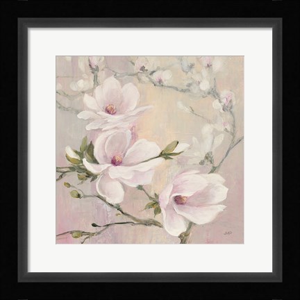 Framed Blushing Magnolias Print