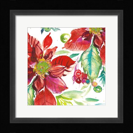 Framed Poinsettia Pretty II Print