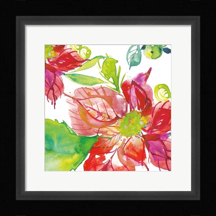Framed Poinsettia Pretty III Print