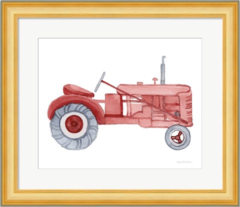 Framed Life on the Farm Tractor Element Print