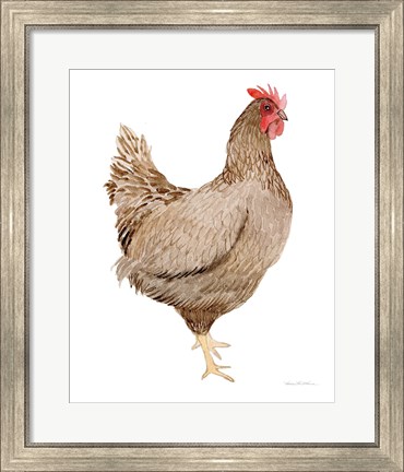 Framed Life on the Farm Chicken Element III Print