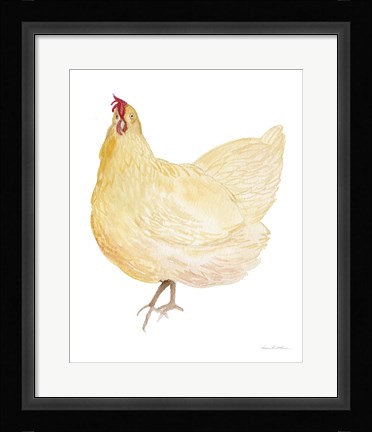 Framed Life on the Farm Chicken Element II Print