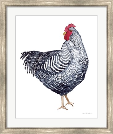 Framed Life on the Farm Chicken Element I Print