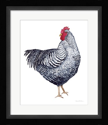 Framed Life on the Farm Chicken Element I Print