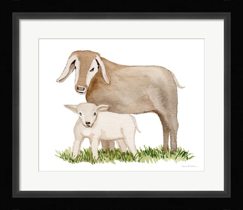 Framed Life on the Farm Animal Element II Print