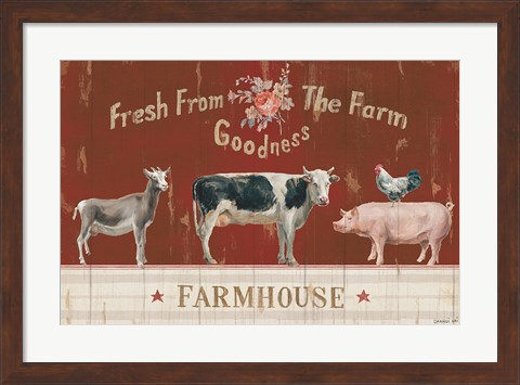 Framed Farm Patchwork II Print