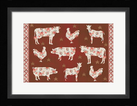 Framed Farm Patchwork IV Print