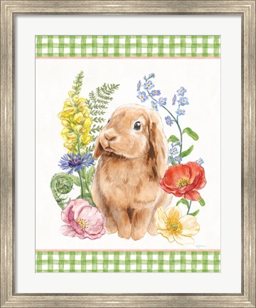 Framed Sunny Bunny I Checker Border Print