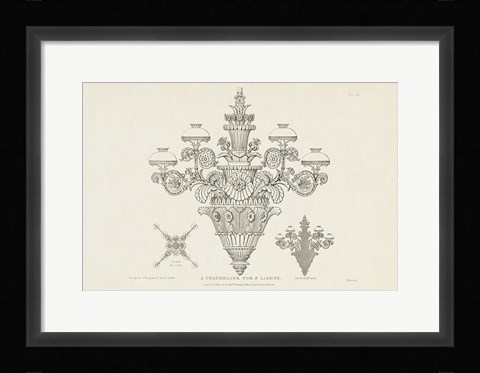Framed Ornamental Metal Work X Light Print