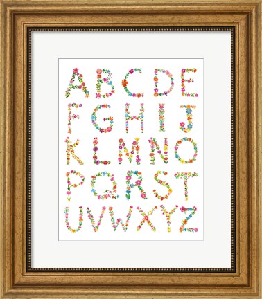 Framed Floral Alphabet Print