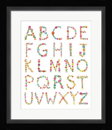 Framed Floral Alphabet Print
