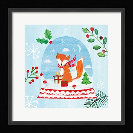 Framed Snow Globe Animals III Print
