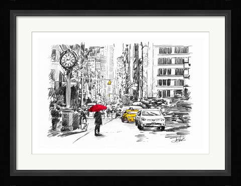 Framed City Street Study Print