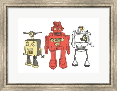 Framed Three Robots Print