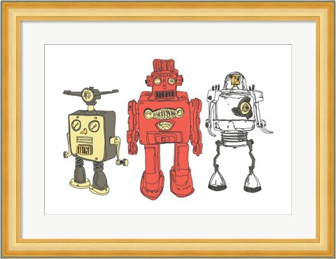 Framed Three Robots Print