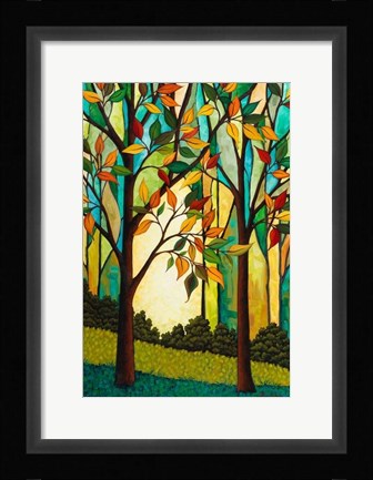 Framed Rusty Leaves Print