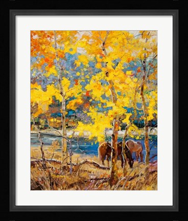Framed Fall Grazing Print