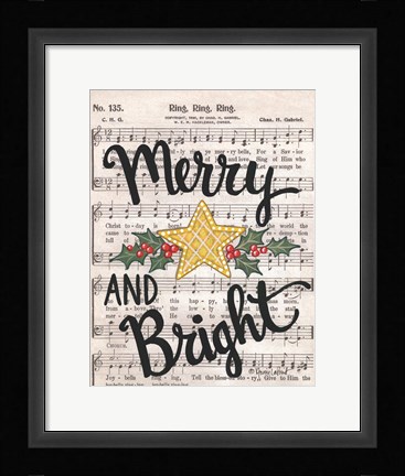 Framed Merry &amp; Bright Print