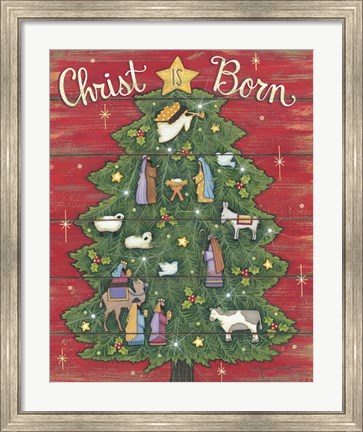 Framed Christ is Born Print