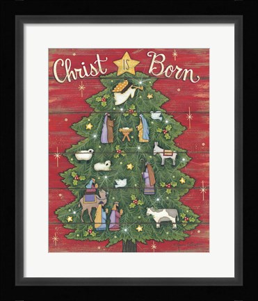 Framed Christ is Born Print