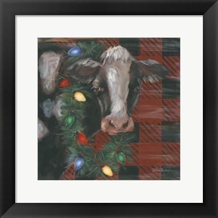 Framed Festive Cow Print