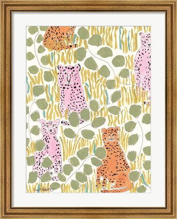 Framed Hello Cheetah - Pink &amp; Orange Print