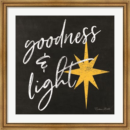 Framed Goodness &amp; Light Chalkboard Print