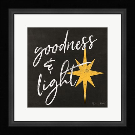 Framed Goodness &amp; Light Chalkboard Print