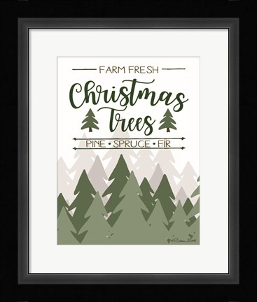 Framed Farm Fresh Christmas Trees Print