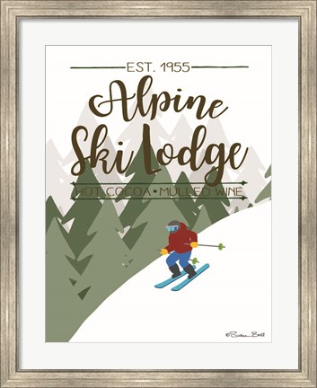 Framed Alpine Ski Lodge Print