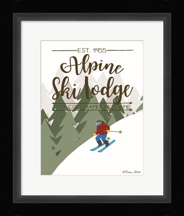 Framed Alpine Ski Lodge Print