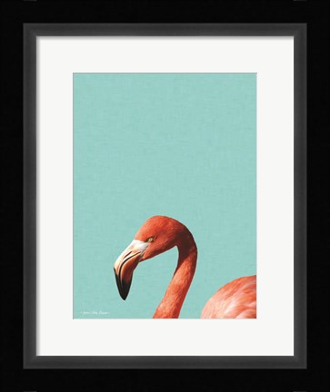 Framed Blue Flamingo Print