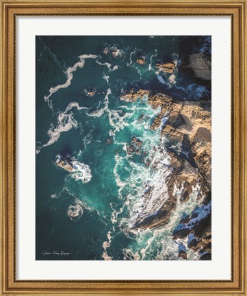 Framed Ocean on the Rocks Print