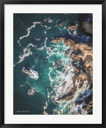 Framed Ocean on the Rocks Print