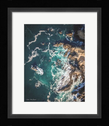 Framed Ocean on the Rocks Print