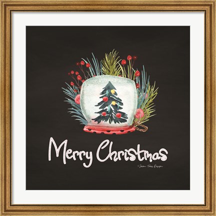 Framed Merry Christmas Candle Print