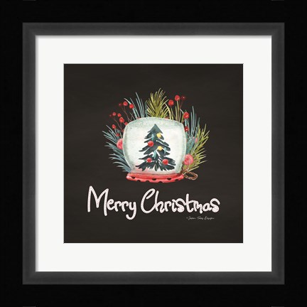 Framed Merry Christmas Candle Print