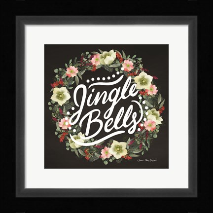 Framed Jingle Bells Wreath Print