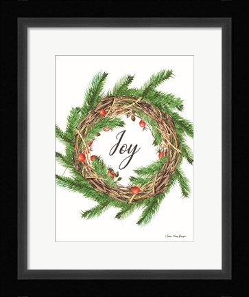 Framed Joy Wreath Print