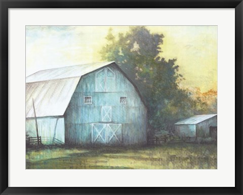 Framed Rustic Blue Barn Print