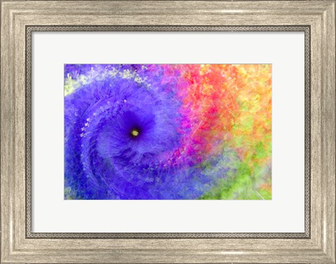 Framed Abstract Flowers in a Twirl Print