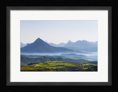 Framed Landscape of mountain, between Aksum and Mekele, Ethiopia Print