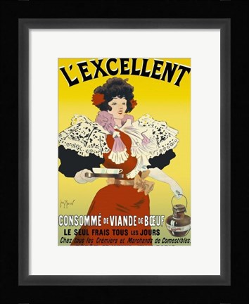 Framed L'excellent, Consomme de Viande de Boeuf Print