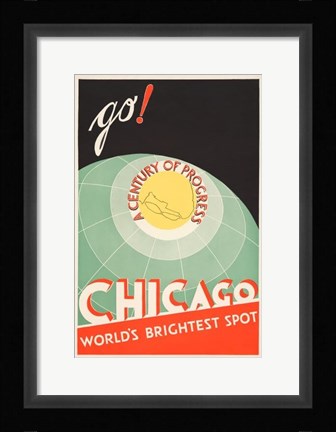 Framed Chicago, World's Brightest Spot Print