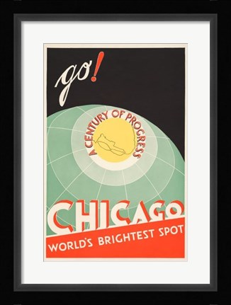 Framed Chicago, World's Brightest Spot Print