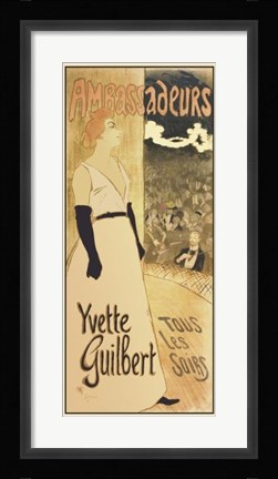Framed Ambassadeurs - Yvette Guilbert Tous les Soirs Print