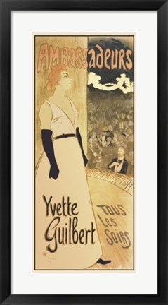 Framed Ambassadeurs - Yvette Guilbert Tous les Soirs Print