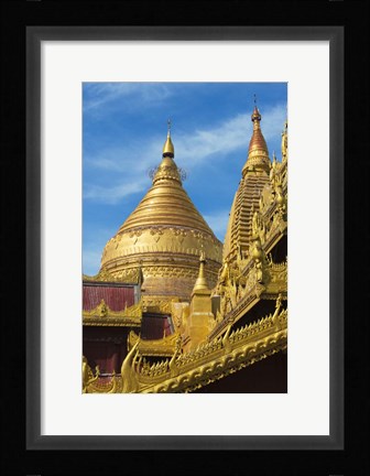 Framed Shwezigon Pagoda, Bagan, Mandalay Region, Myanmar Print