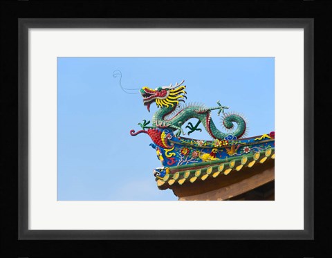 Framed Dragon Sculpture, South Putuo Temple, Xiamen, Fujian Province, China Print